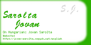sarolta jovan business card